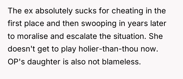 The ex absolutely sucks for cheating in the first place...
