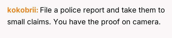 kokobrii File a police report and take them to small...