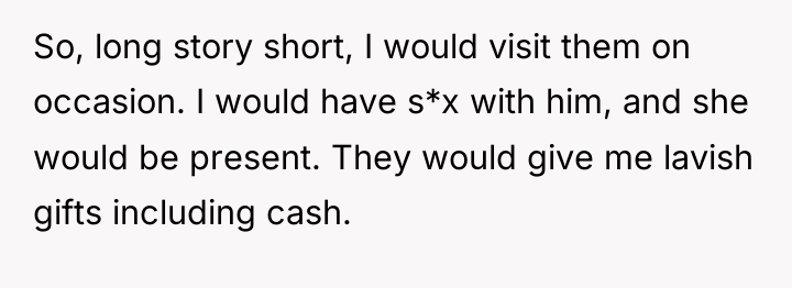 So, long story short, I would visit them on occasion....