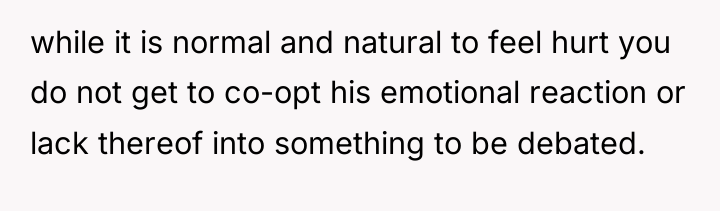 while it is normal and natural to feel hurt you...