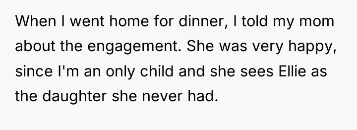 When I went home for dinner, I told my mom...