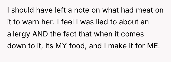 I should have left a note on what had meat...