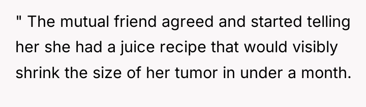 " The mutual friend agreed and started telling her she...