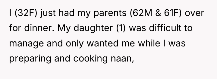 I (32F) just had my parents (62M & 61F) over...
