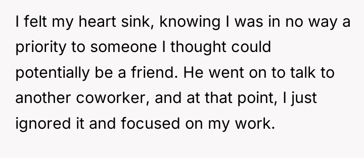 I felt my heart sink, knowing I was in no...