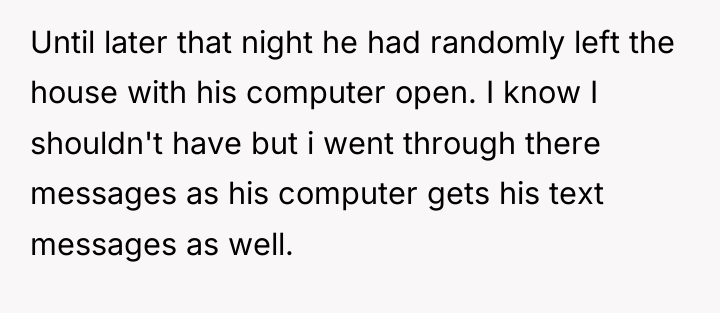 Until later that night he had randomly left the house...