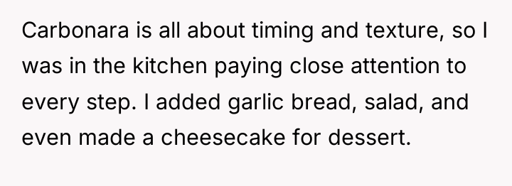 Carbonara is all about timing and texture, so I was...