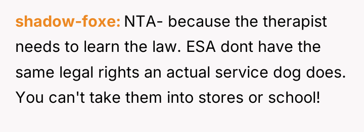shadow-foxe NTA- because the therapist needs to learn the law....
