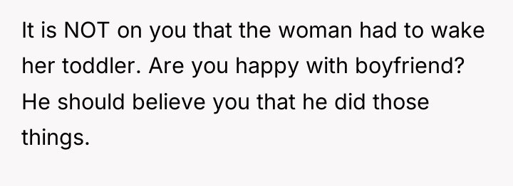 It is NOT on you that the woman had to...