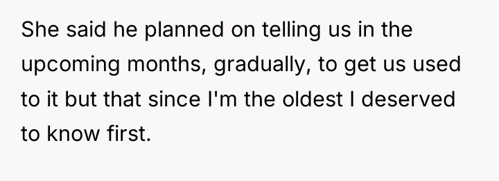 She said he planned on telling us in the upcoming...