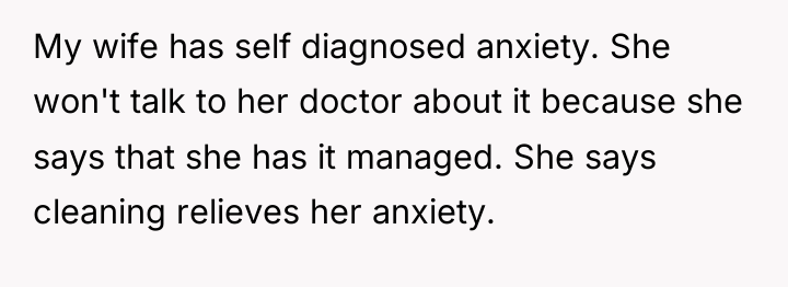 My wife has self diagnosed anxiety. She won't talk to...