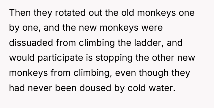 Then they rotated out the old monkeys one by one,...