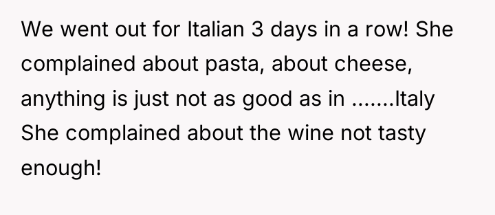 We went out for Italian 3 days in a row!...