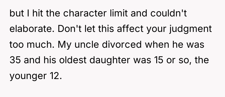 but I hit the character limit and couldn't elaborate. Don't...