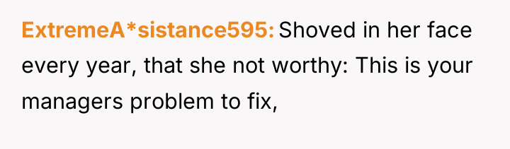 ExtremeA*sistance595 Shoved in her face every year, that she not...