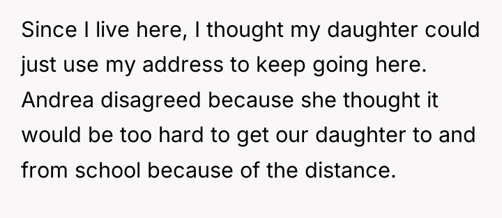Since I live here, I thought my daughter could just...