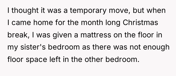I thought it was a temporary move, but when I...