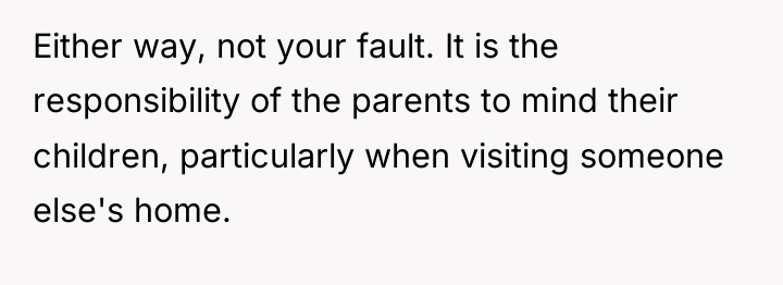 Either way, not your fault. It is the responsibility of...