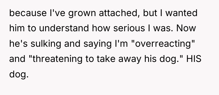 because I've grown attached, but I wanted him to understand...