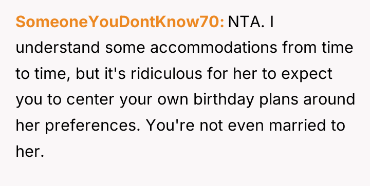 SomeoneYouDontKnow70 NTA. I understand some accommodations from time to time,...