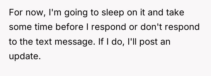 For now, I'm going to sleep on it and take...
