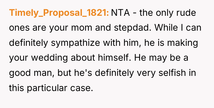 Timely_Proposal_1821 NTA - the only rude ones are your mom...