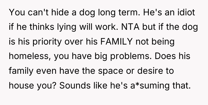 You can't hide a dog long term. He's an idiot...