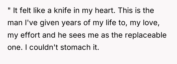 " It felt like a knife in my heart. This...