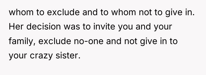 whom to exclude and to whom not to give in....