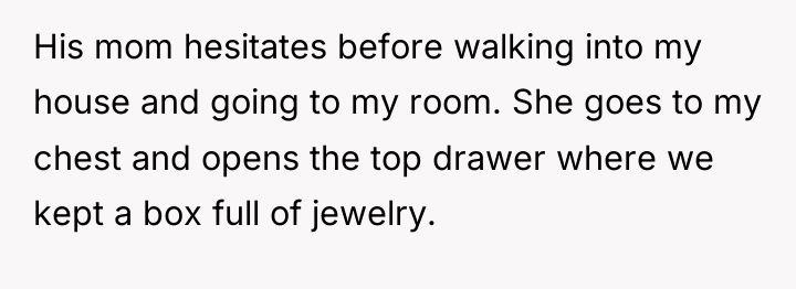 His mom hesitates before walking into my house and going...