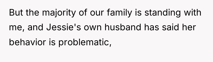 But the majority of our family is standing with me,...