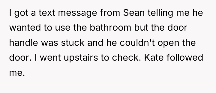 I got a text message from Sean telling me he...