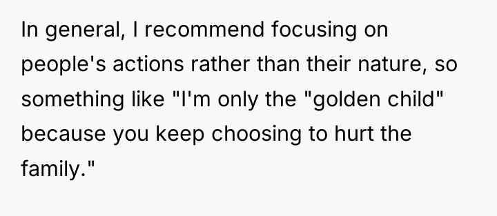 In general, I recommend focusing on people's actions rather than...