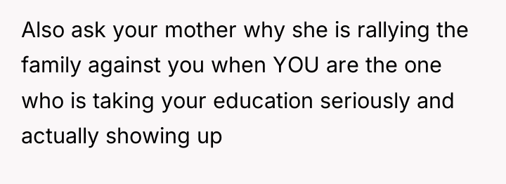 Also ask your mother why she is rallying the family...