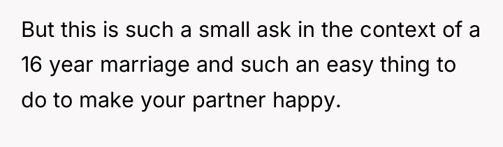 But this is such a small ask in the context...