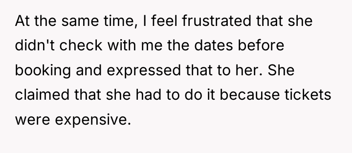 At the same time, I feel frustrated that she didn't...