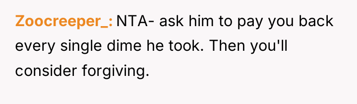 Zoocreeper_ NTA- ask him to pay you back every single...