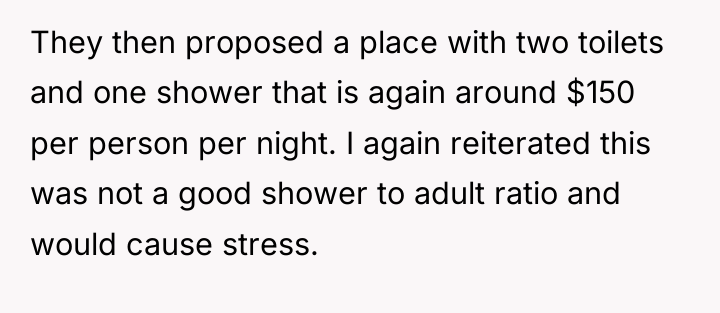 They then proposed a place with two toilets and one...