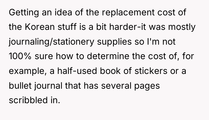 Getting an idea of the replacement cost of the Korean...