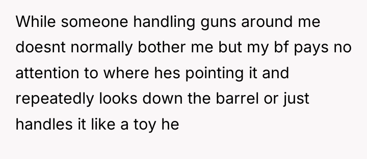 While someone handling guns around me doesnt normally bother me...
