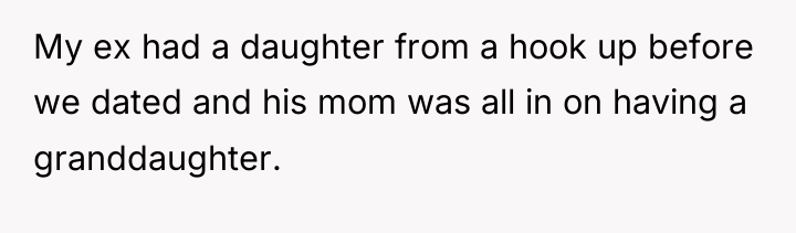 My ex had a daughter from a hook up before...