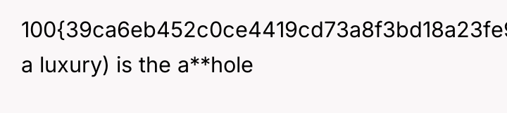 100{39ca6eb452c0ce4419cd73a8f3bd18a23fe95ab4febb092bc2ab1b542eeea82f} a luxury) is the a**hole