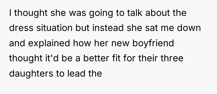 I thought she was going to talk about the dress...