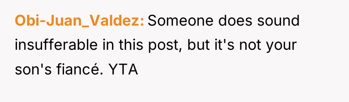 Obi-Juan_Valdez Someone does sound insufferable in this post, but it's...