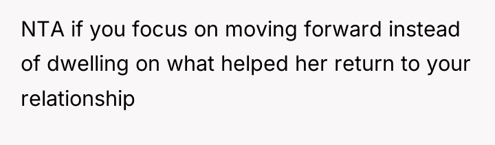 NTA if you focus on moving forward instead of dwelling...