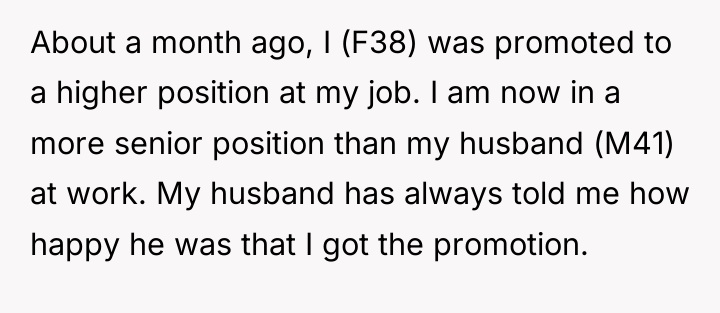 About a month ago, I (F38) was promoted to a...
