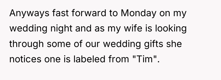 Anyways fast forward to Monday on my wedding night and...