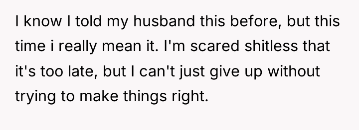 I know I told my husband this before, but this...