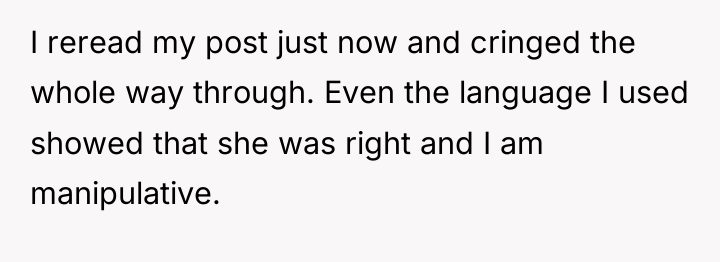 I reread my post just now and cringed the whole...