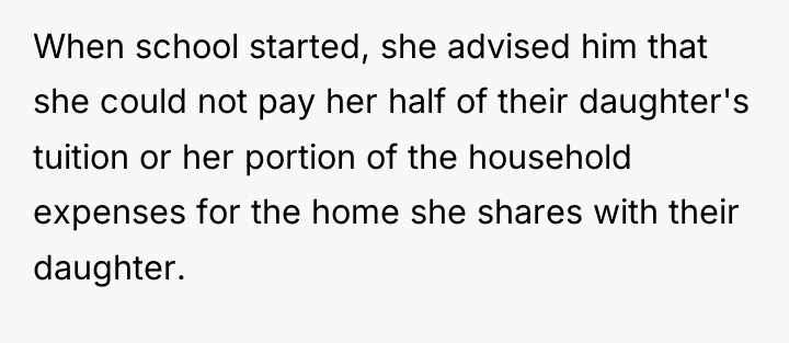 When school started, she advised him that she could not...
